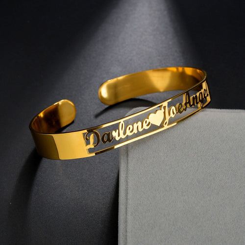 Atoztide Customized Letter Name Bracelet Personalized Custom Bangles