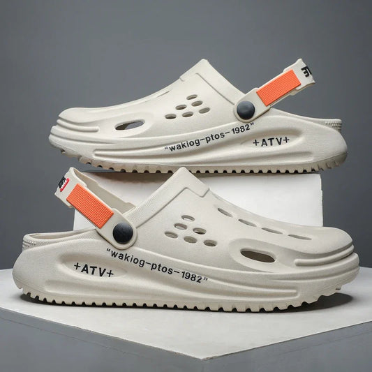 Big Size46 47 Beach Shoes Slippers Men Clogs Soft Sole Breathable