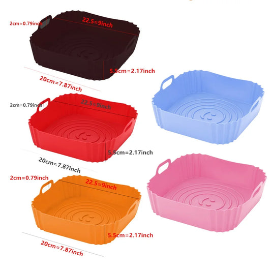 Reusable Silicone Air Fryer Liner - Non-Stick, Heat-Resistant Basket Insert (Replaces Paper Liners)