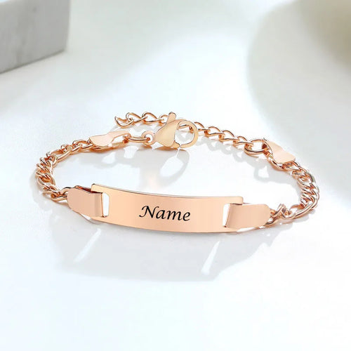 Personalize Baby Name Bracelets Non Allergy Stainless Steel Infant