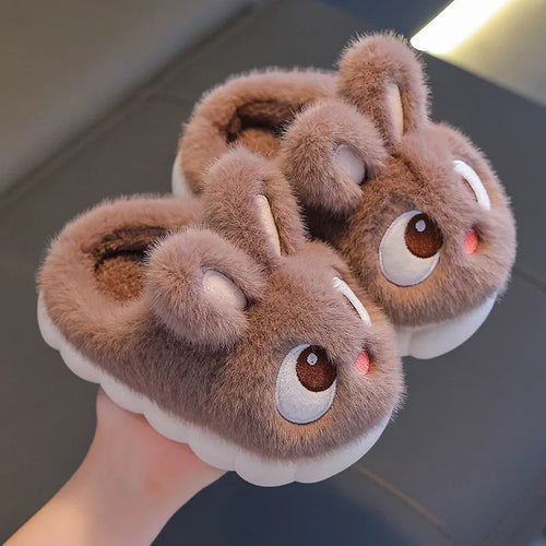 Winter Children's Cotton Shoes 2025 New Cute Rabbits Warm Plush Girls'