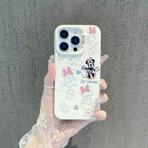 Mickey Minnie Love Cartoon Phone Case For iPhone 17 16 15 Pro 14 13 12