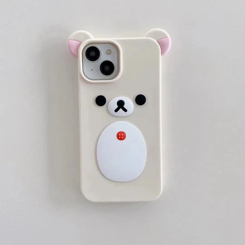 Fashion Cute 3d Cartoon Rilakkuma Bear Soft Silicone Phone Case Back