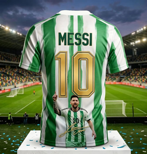 2026 Argentina No.10 Soccer Jersey | Blue White Striped 3D Print