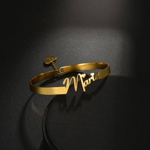 Atoztide Customized Letter Name Bracelet Personalized Custom Bangles