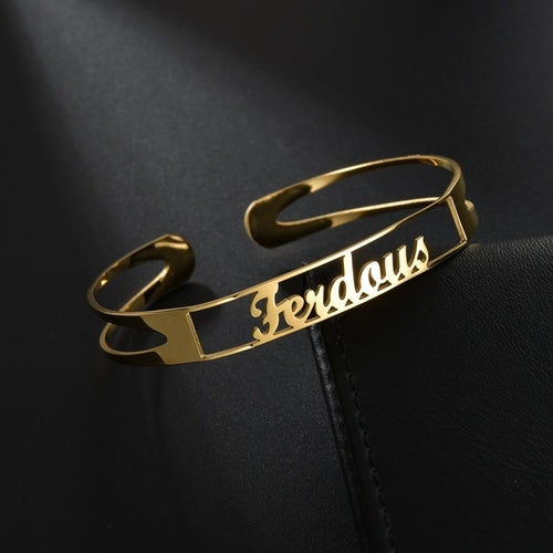 Atoztide Customized Letter Name Bracelet Personalized Custom Bangles