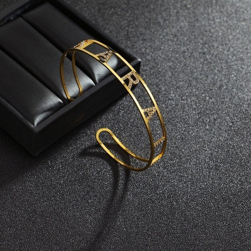 Atoztide Customized Letter Name Bracelet Personalized Custom Bangles