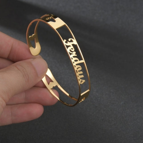 Atoztide Customized Letter Name Bracelet Personalized Custom Bangles