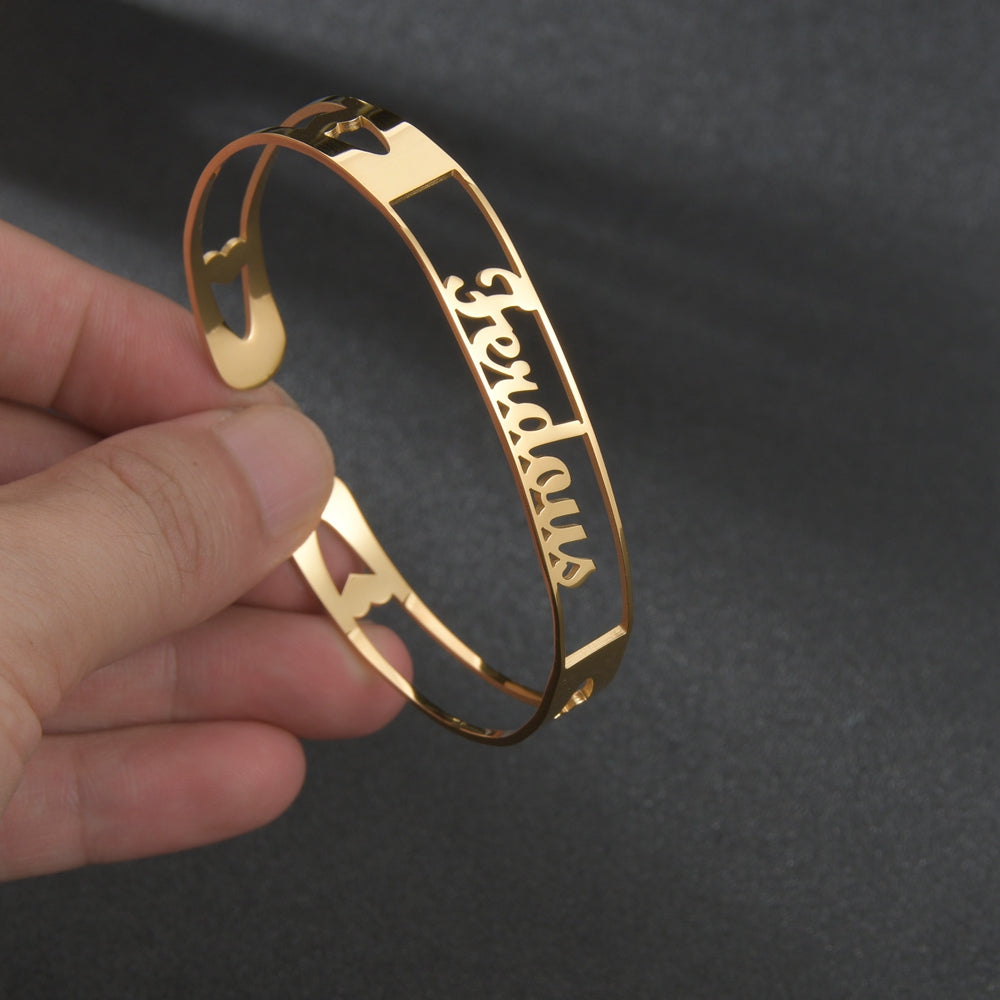 Atoztide Customized Letter Name Bracelet Personalized Custom Bangles