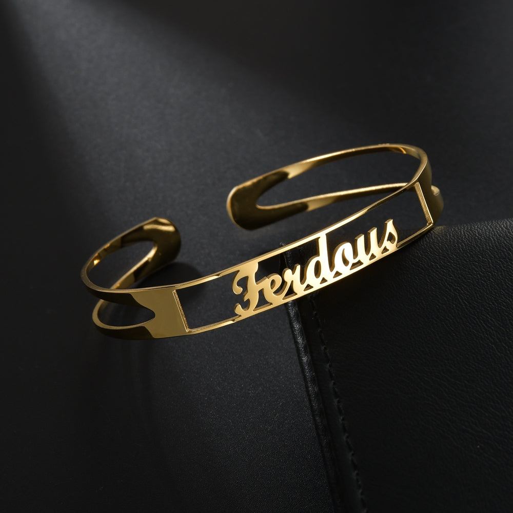 Atoztide Customized Letter Name Bracelet Personalized Custom Bangles