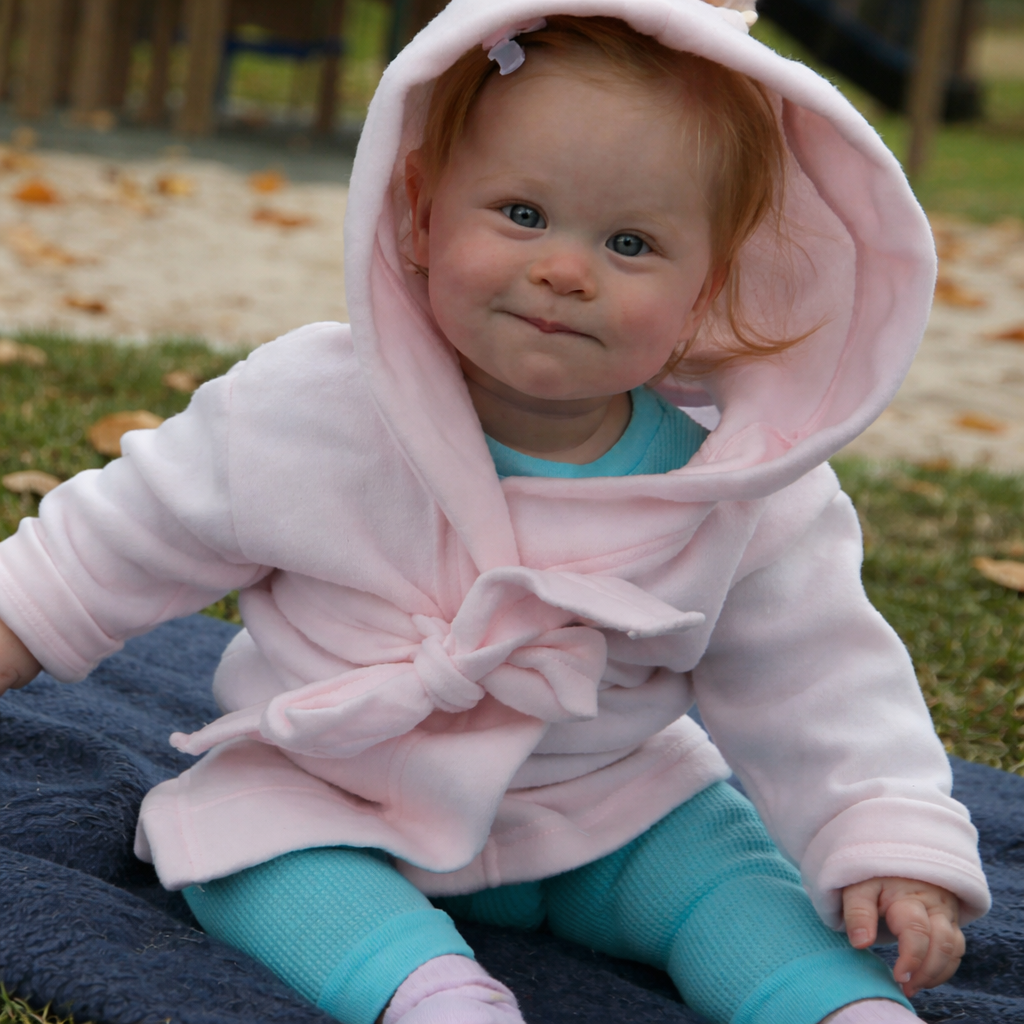 Fleece Robe With Hoodie Blue