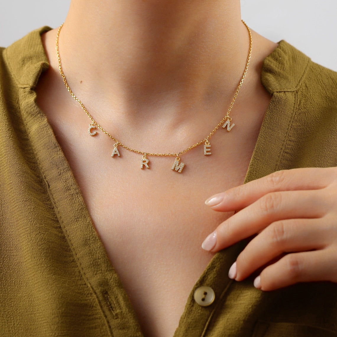 Custom Personalized Name Necklace For Women, Initial Letter Pendant