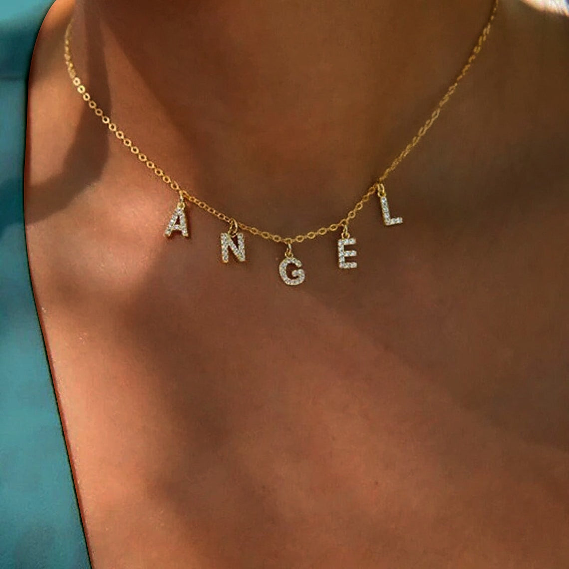 Custom Personalized Name Necklace For Women, Initial Letter Pendant