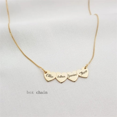 Custom Side ways Dainty Heart Pendant Necklace Personality Engraved