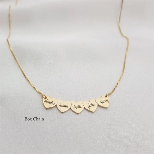 Custom Side ways Dainty Heart Pendant Necklace Personality Engraved