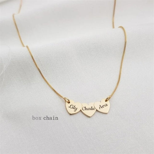 Custom Side ways Dainty Heart Pendant Necklace Personality Engraved