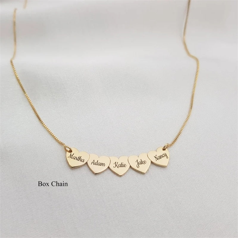 Custom Side ways Dainty Heart Pendant Necklace Personality Engraved