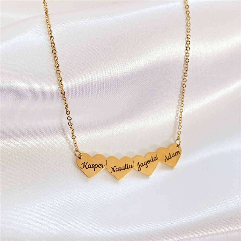 Custom Side ways Dainty Heart Pendant Necklace Personality Engraved