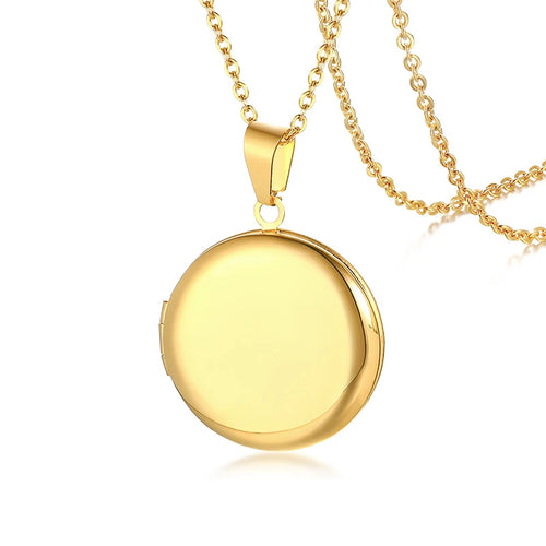 Vnox Customize Picture Name Women Necklaces Heart Locket Pendant