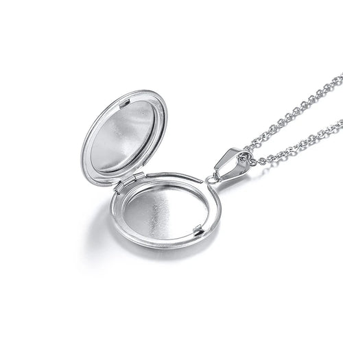 Vnox Customize Picture Name Women Necklaces Heart Locket Pendant