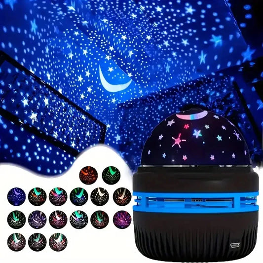 Starry Sky Night Light Projector – USB Moon & Star Lamp