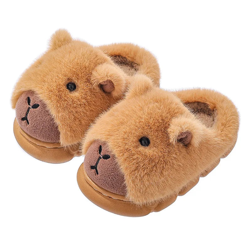 Capybara Children Slippers Cute Fluffy Winter 2025 Indoor Home Cotton