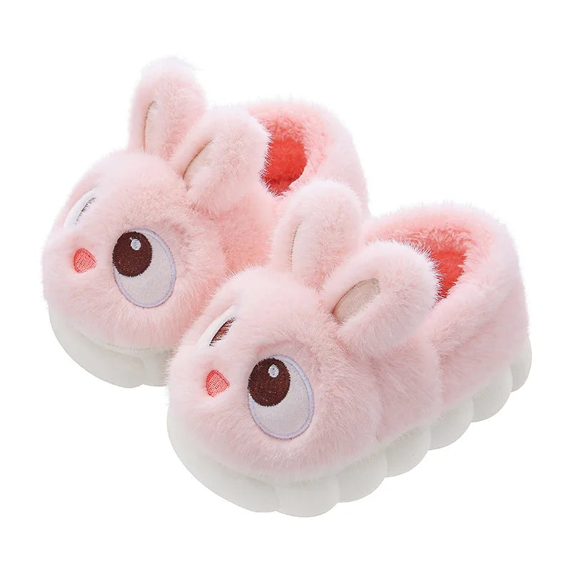 Winter Children's Cotton Shoes 2025 New Cute Rabbits Warm Plush Girls'