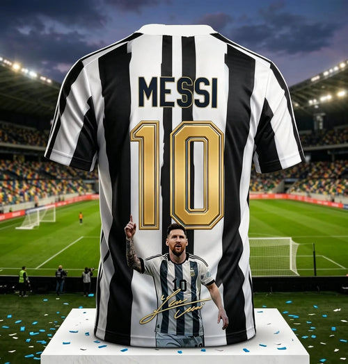 2026 Argentina No.10 Soccer Jersey | Blue White Striped 3D Print