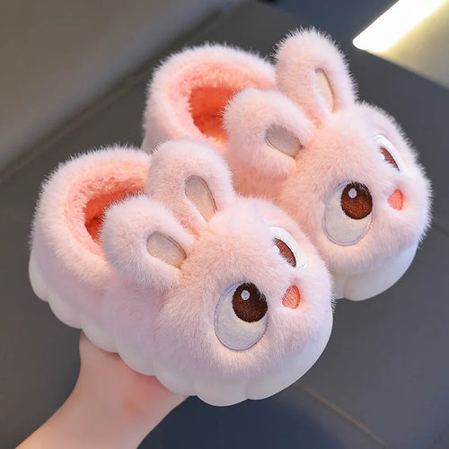 Winter Children's Cotton Shoes 2025 New Cute Rabbits Warm Plush Girls'