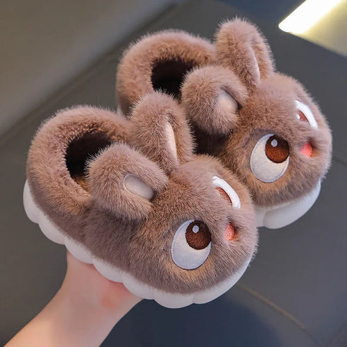 Winter Children's Cotton Shoes 2025 New Cute Rabbits Warm Plush Girls'