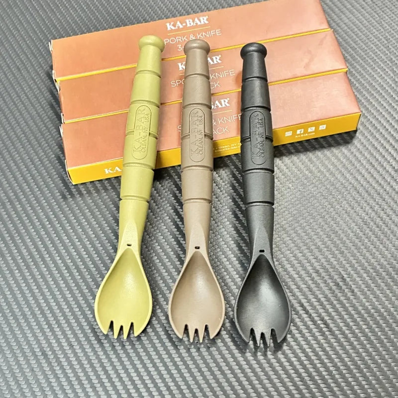 Tactical Mini Cutlery Set EDC Outdoor Multi-Function Tool Fork Spoon