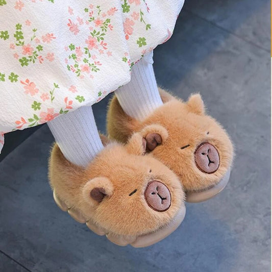 Winter Cartoon Parent-child Cotton Shoes Warm Plush Slippers