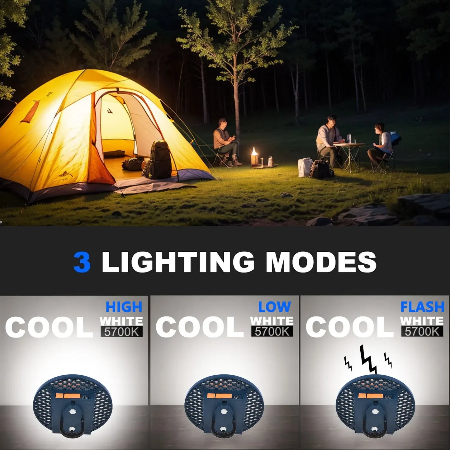 Portable Rechargeable Powerful Light Camping Lantern with Magnet