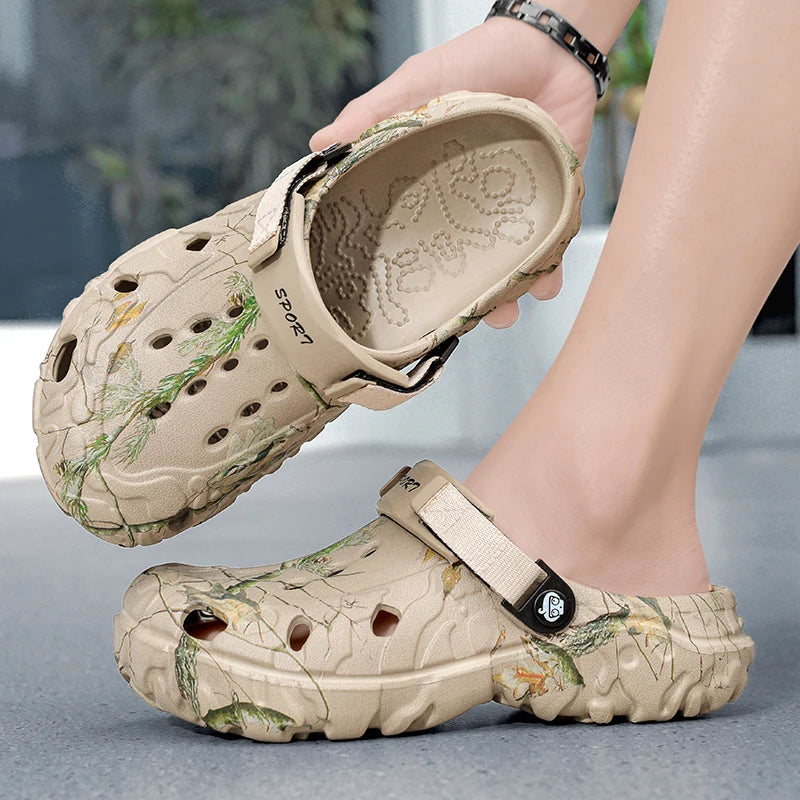 Big Size 46 47 Summer Men Outdoor Clog Sandals Platform Slippers Men