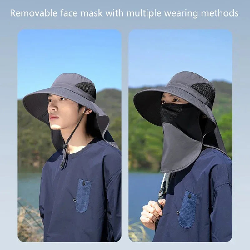 Summer Sun Hats UV Protection Outdoor Hunting Fishing Cap For Men