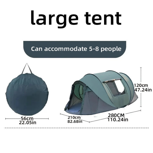 5-8 people quick opening hand throw tent waterproof camping boat tent