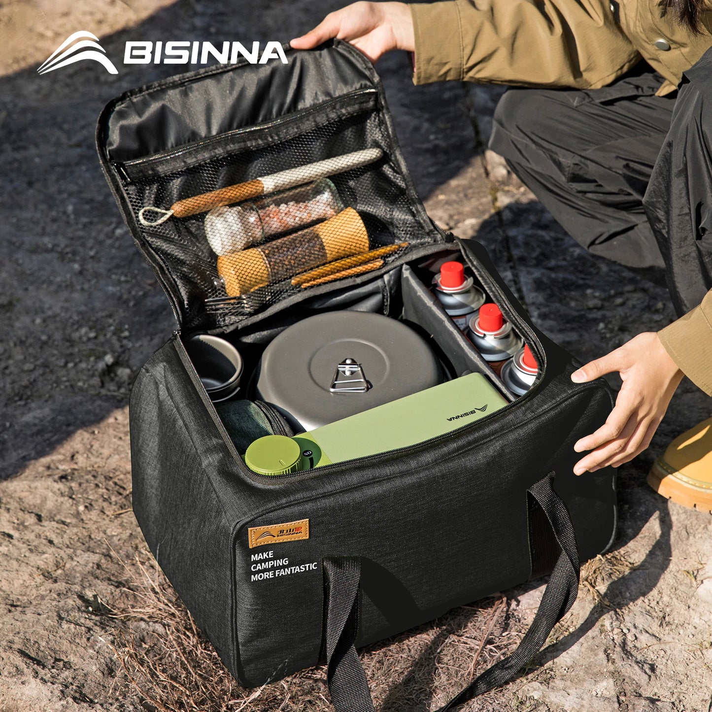 BISINNA Outdoor Camping Bag 26L Folding Gas Tank Storage Bag Picnic