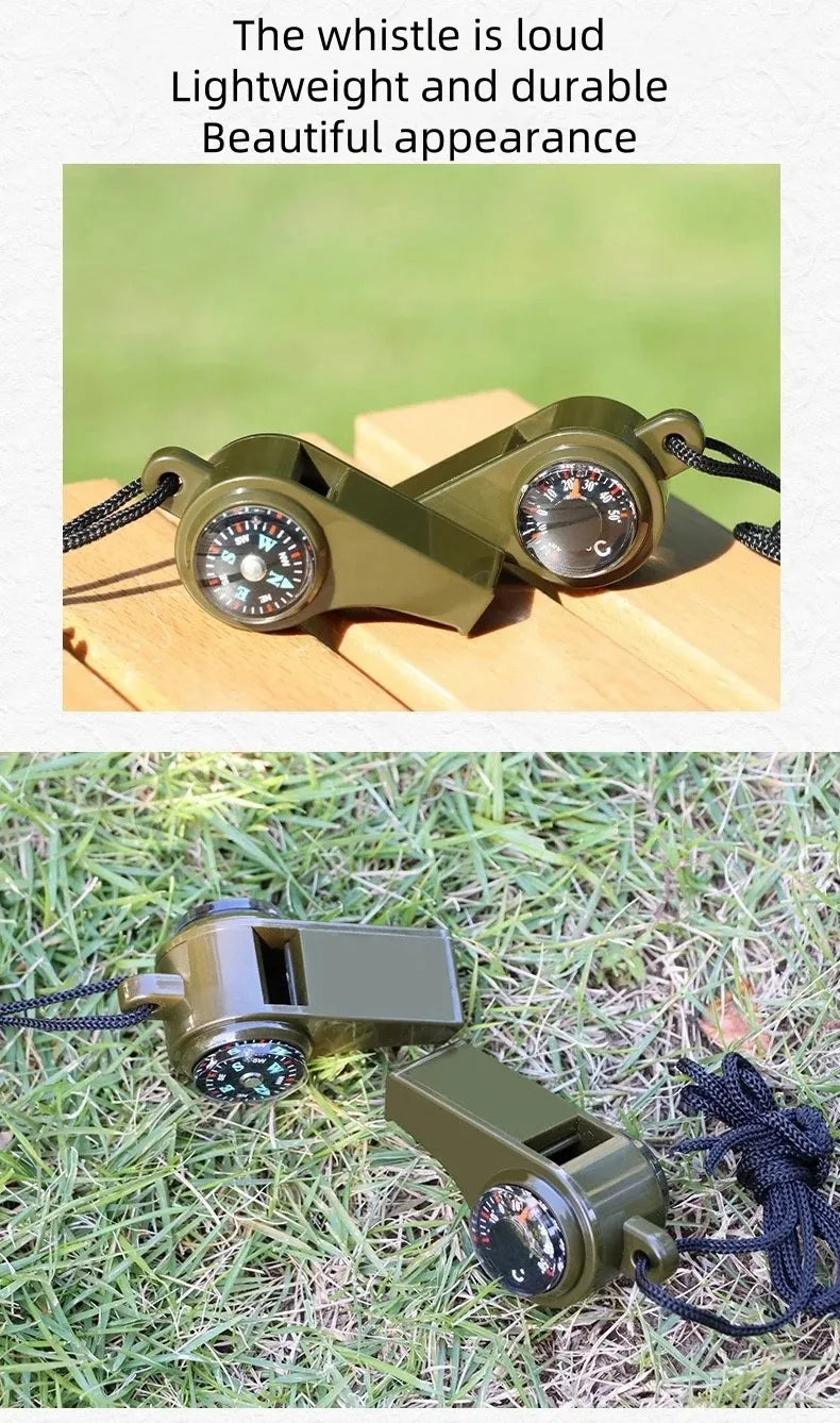 3 in 1 Camping Hiking Emergency Survival Whistle with