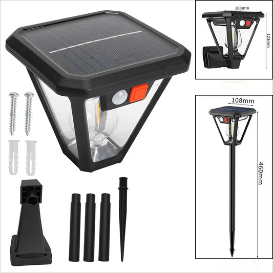 Solar Motion Sensor Light Outdoor LED Waterproof Lawn Street Garden