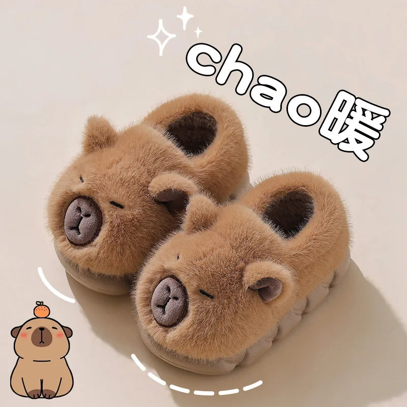Winter Cartoon Parent-child Cotton Shoes Warm Plush Slippers