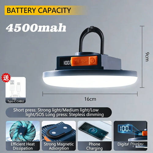 Portable Rechargeable Powerful Light Camping Lantern with Magnet
