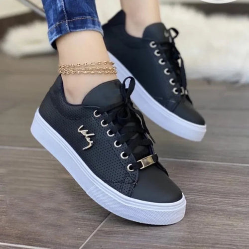 Vulcanized Shoes Women New 2024 Casual Sneakers Fashion Flat Lace Up