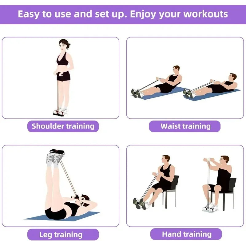 4-Level Resistance Band Tensioner with Non-Slip Handles - Home Fitness