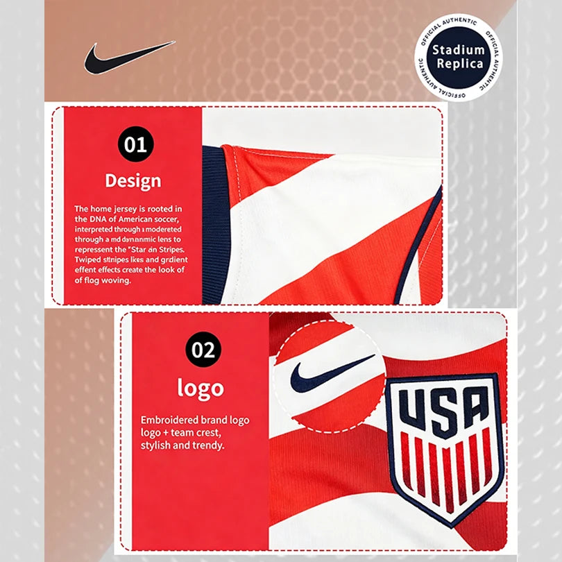 Nike Dri-FIT Unisex 2026 World Cup USA Home Fan Version Quick-Dry