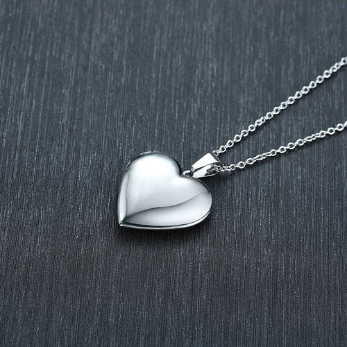 Vnox Customize Picture Name Women Necklaces Heart Locket Pendant