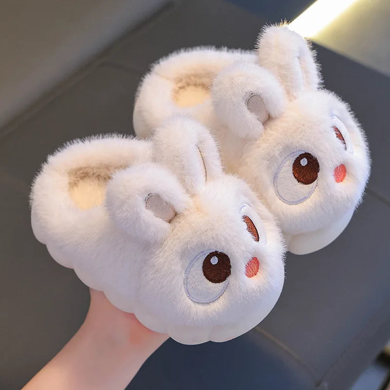 Winter Children's Cotton Shoes 2025 New Cute Rabbits Warm Plush Girls'