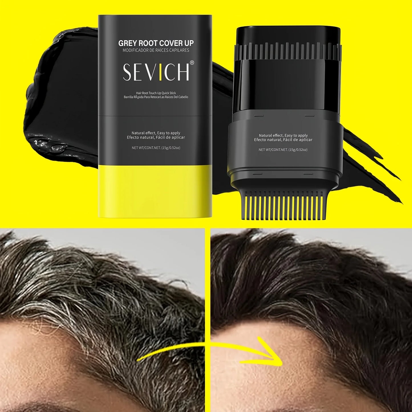 Hair Color Stick For Men & Women Quickly Covers Gray White Hair