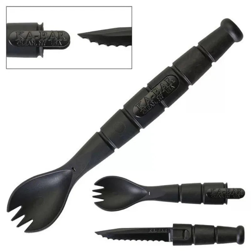 Tactical Mini Cutlery Set EDC Outdoor Multi-Function Tool Fork Spoon