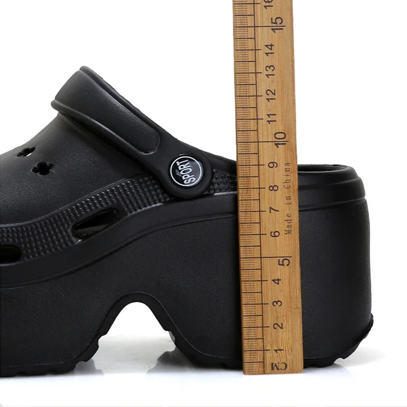 Women's 9CM Thick Sandals Shoes Summer Slippers High Heel Soft Sole