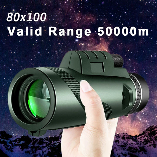 80x100 HD ZOOM Powerful Monocular Telescope Portable Binoculars Long